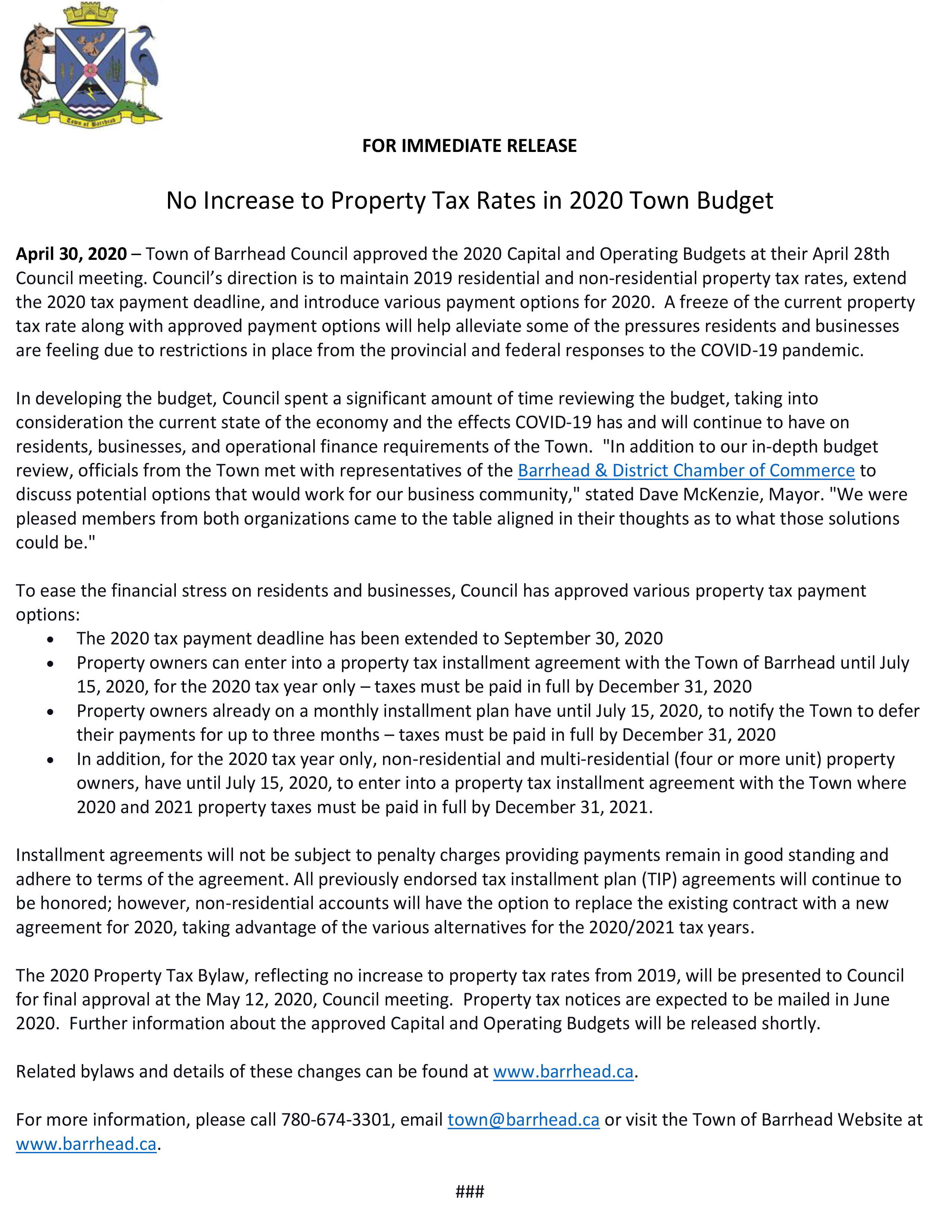 Property Taxes in 2020